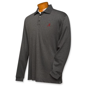 Alabama Crimson Tide Men's CB DryTec LS Championship Polo - Grey